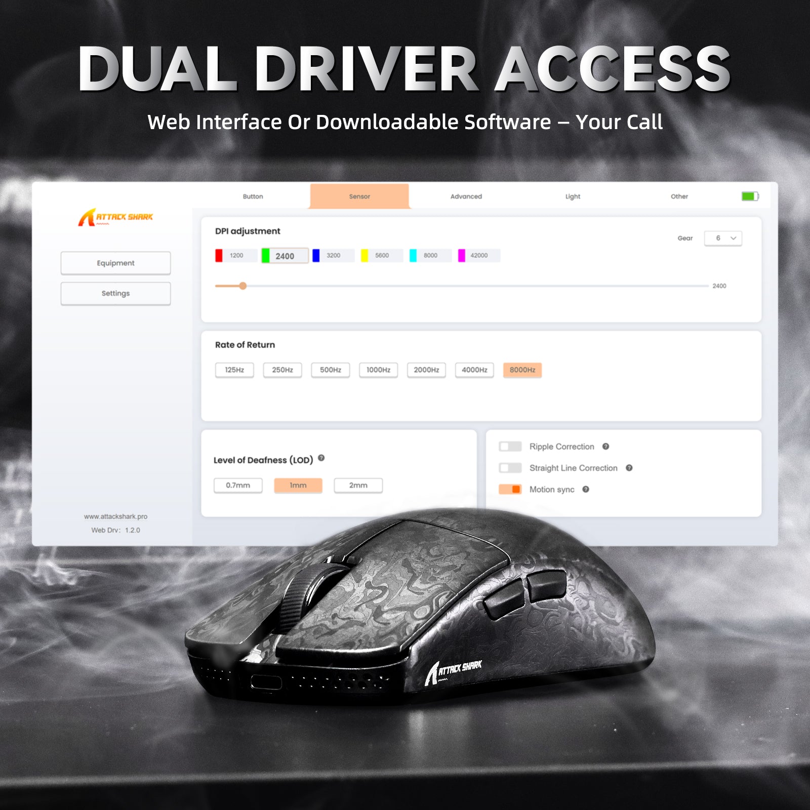 ATTACK SHARK R11 ULTRA Carbon Fiber Wireless 8K PAW3950MAX Gaming Mouse