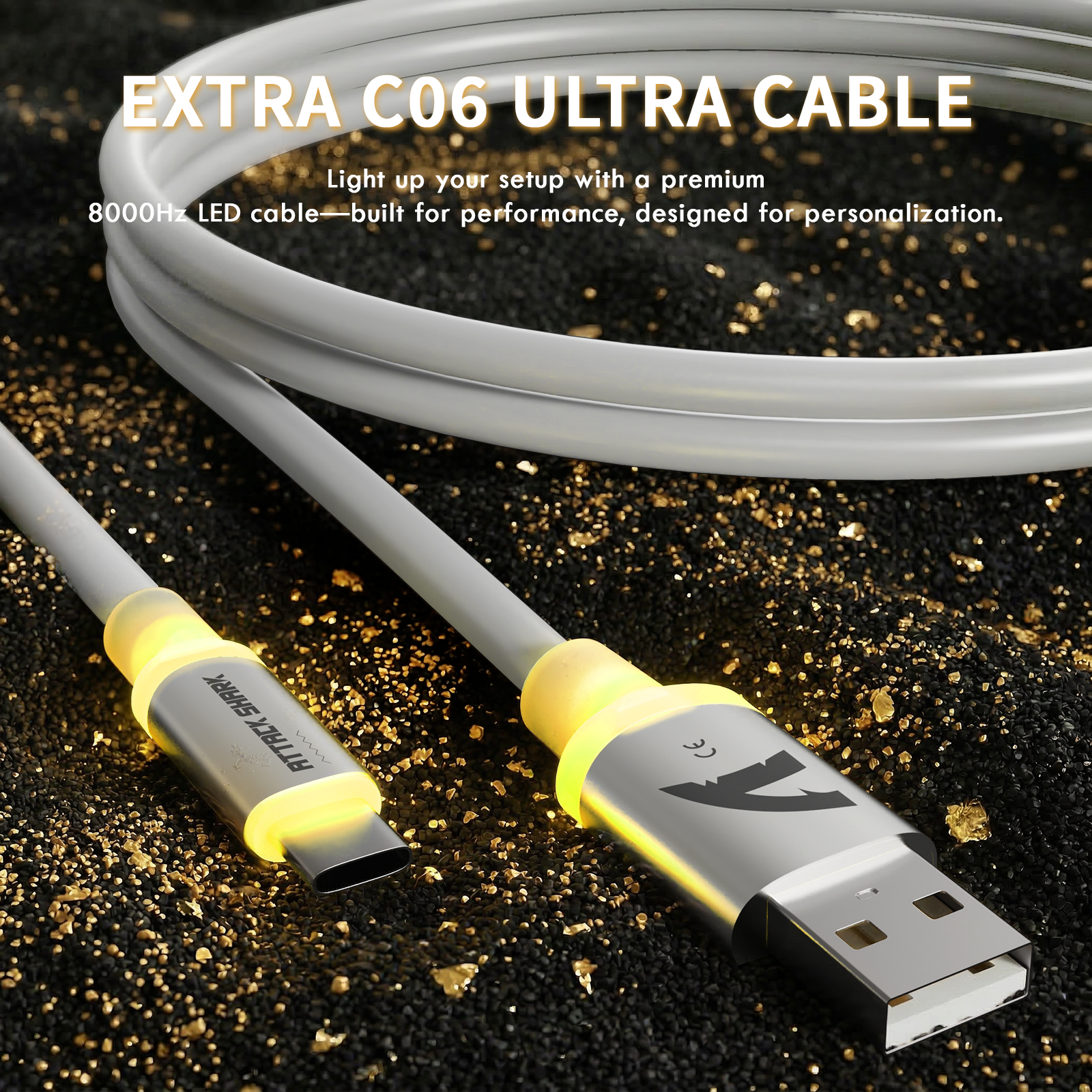 ATTACK SHARK X11 ULTRA Carbon Fiber Wireless Gaming Mouse With C06 Ultra LED Cable