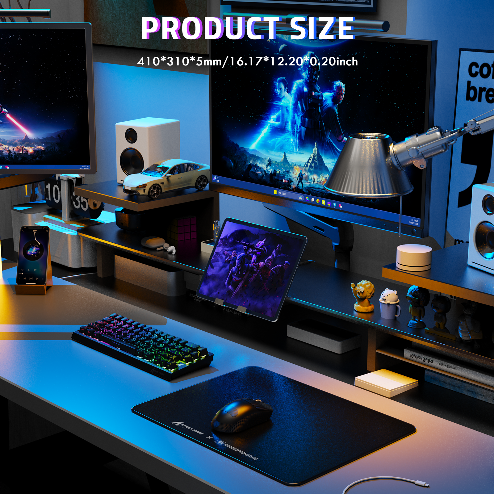 ATTACK SHARK CM05 Tempered Glass Gaming Mouse Pad