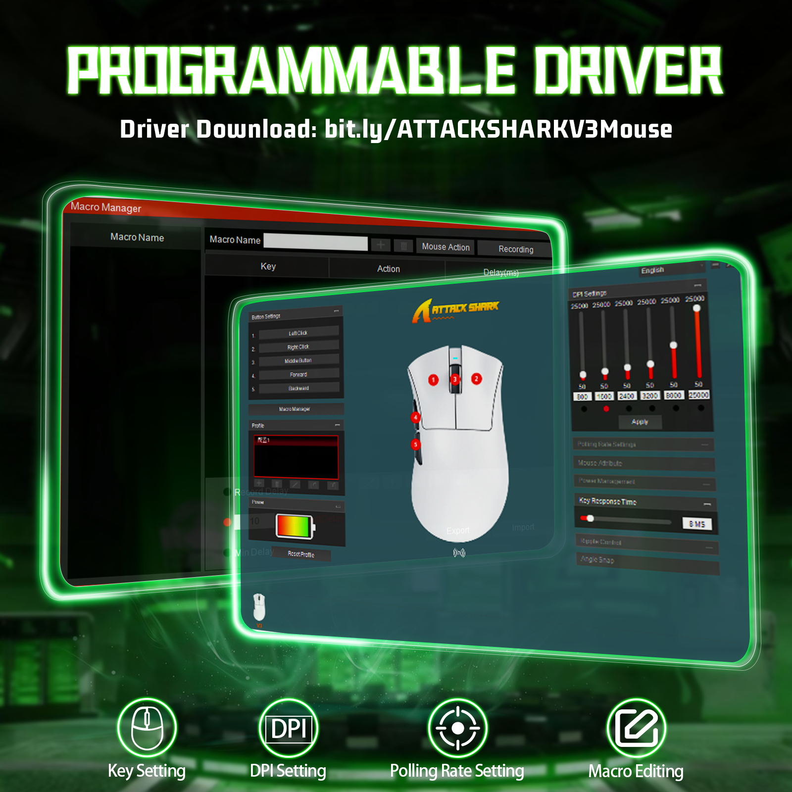 ATTACK SHARK V3 Ultra-Light Tri-Mode Gaming Mouse