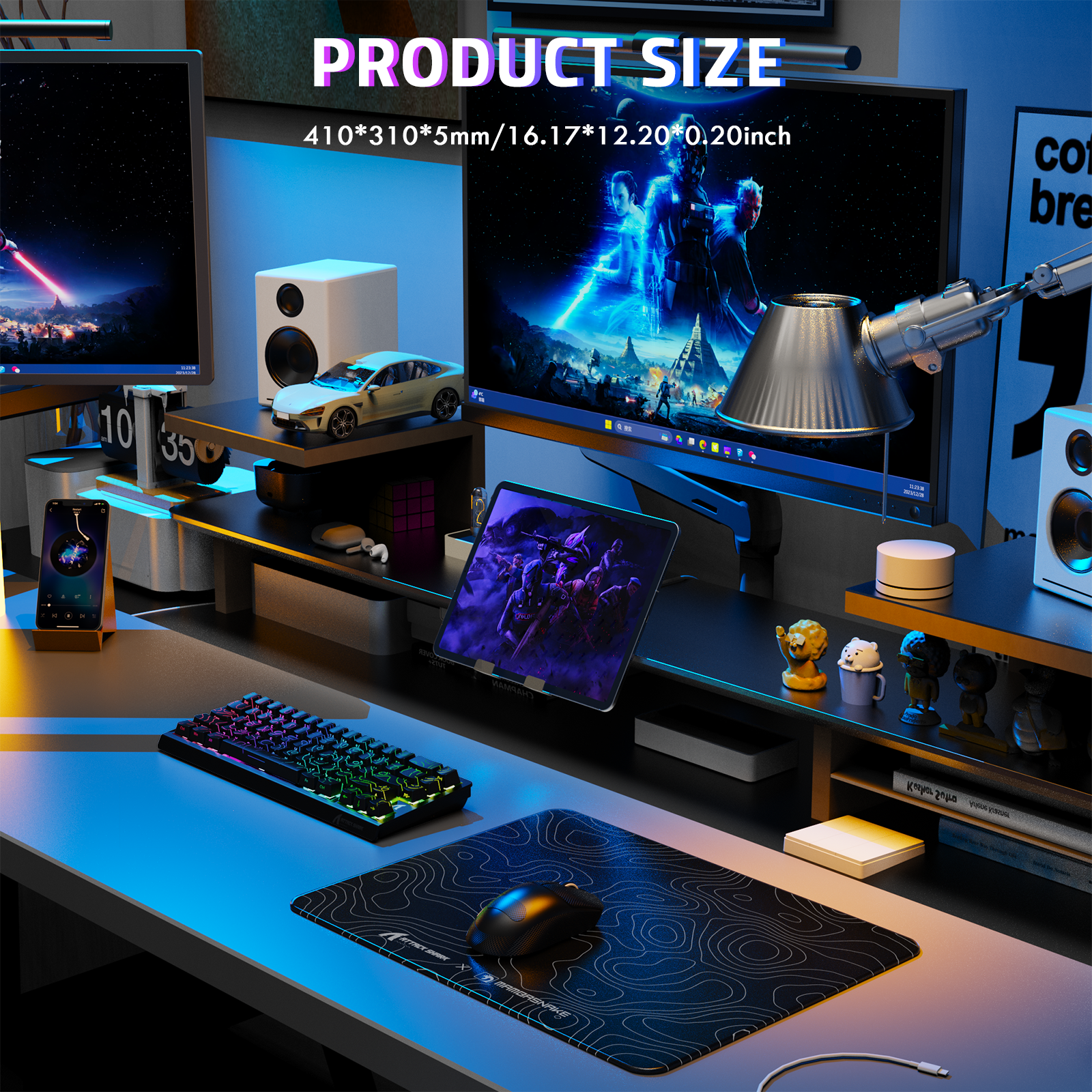 ATTACK SHARK CM05 Tempered Glass Gaming Mouse Pad