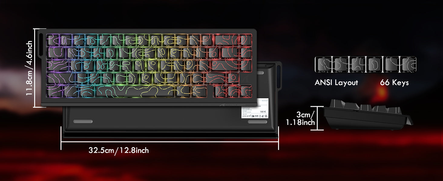 ATTACK SHARK X68PRO HE Wireless Rapid Trigger Keyboard With Coiled Cable