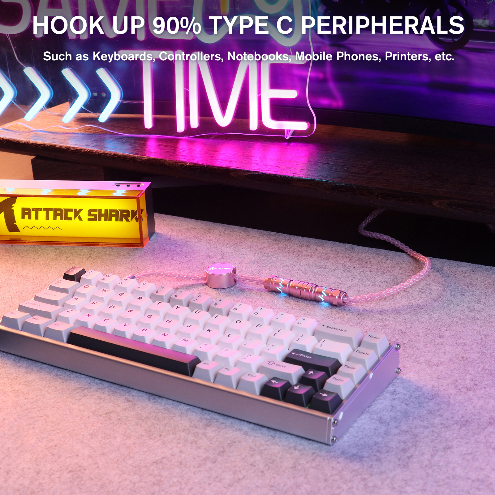 ATTACK SHARK C07 Custom Aviator Cable for 8KHz Magnetic Keyboard