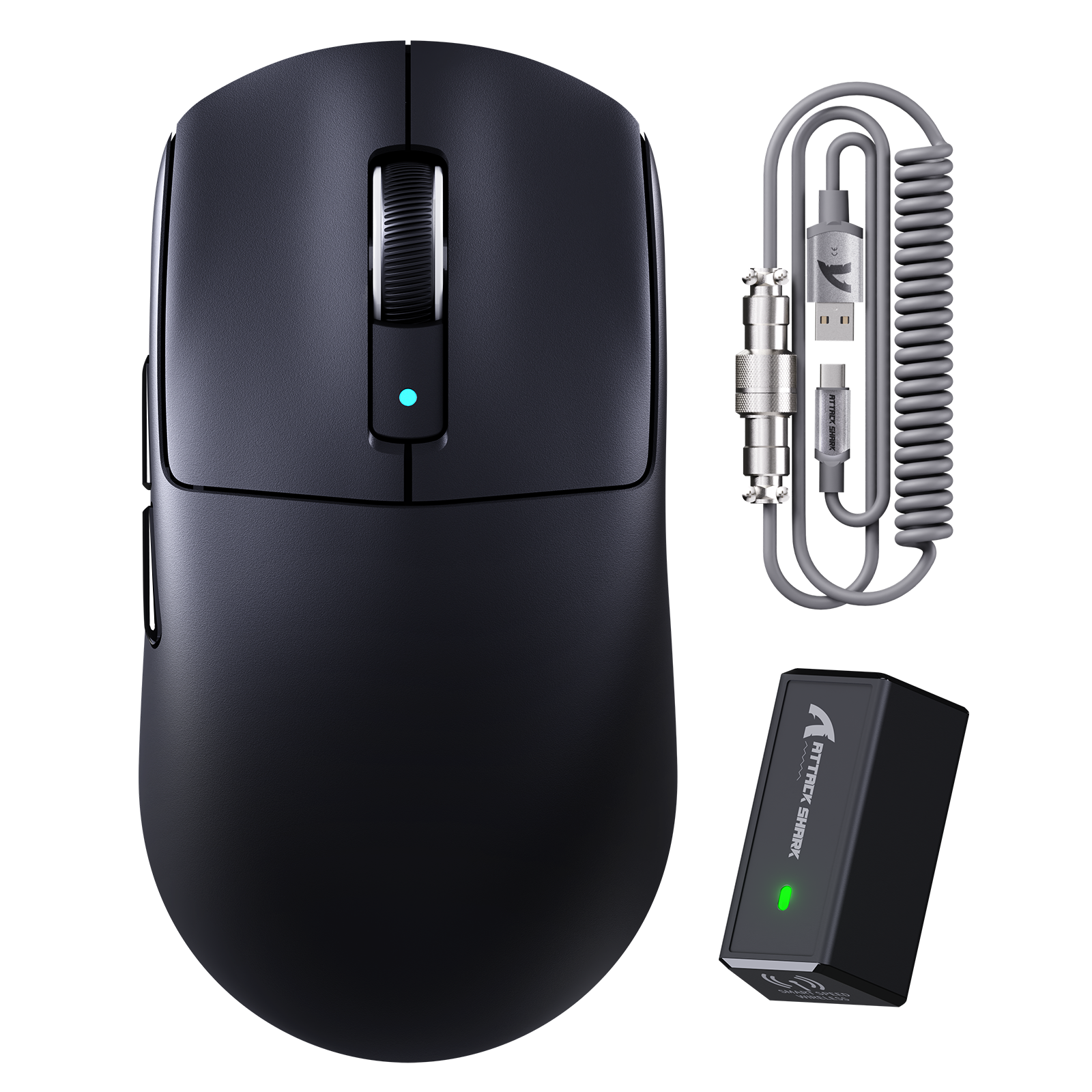 ATTACK SHARK R6 LIGHTSPEED Wireless Gaming Mouse with C06 Mouse Coiled Cable