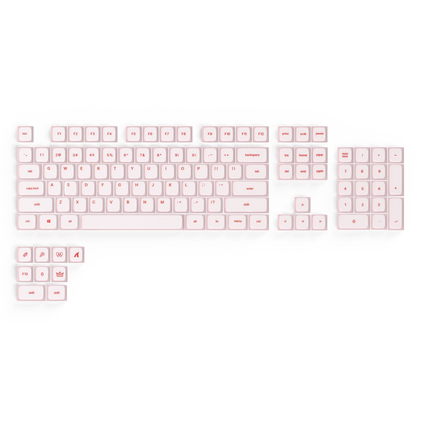 ATTACK SHARK SK01 113 Keys Silicone Keycap Set, Cherry Profile, ANSI, Pink