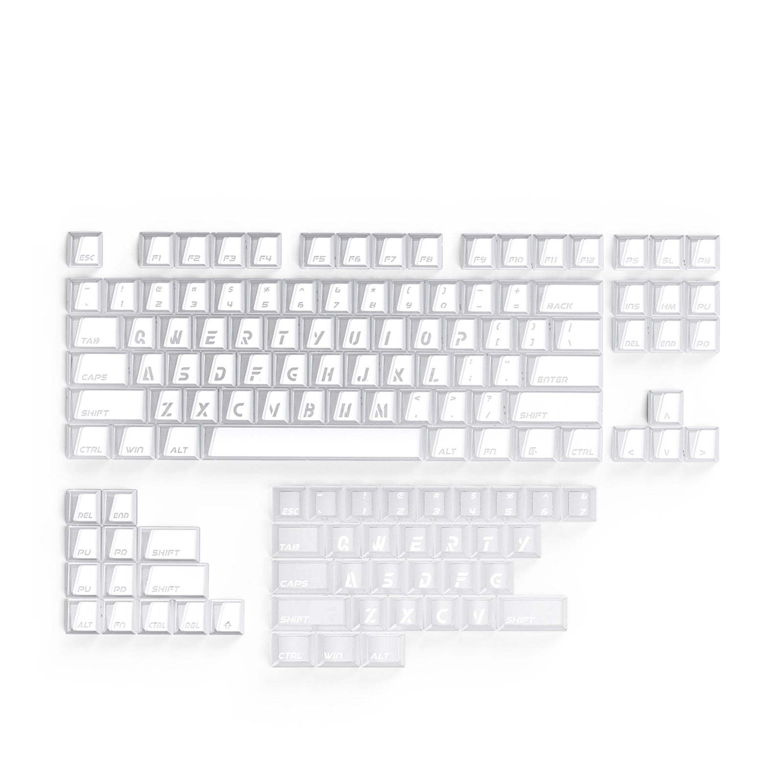 ATTACK SHARK SK07 131 Keys Prism Shine-Through Keycaps, ANSI, White