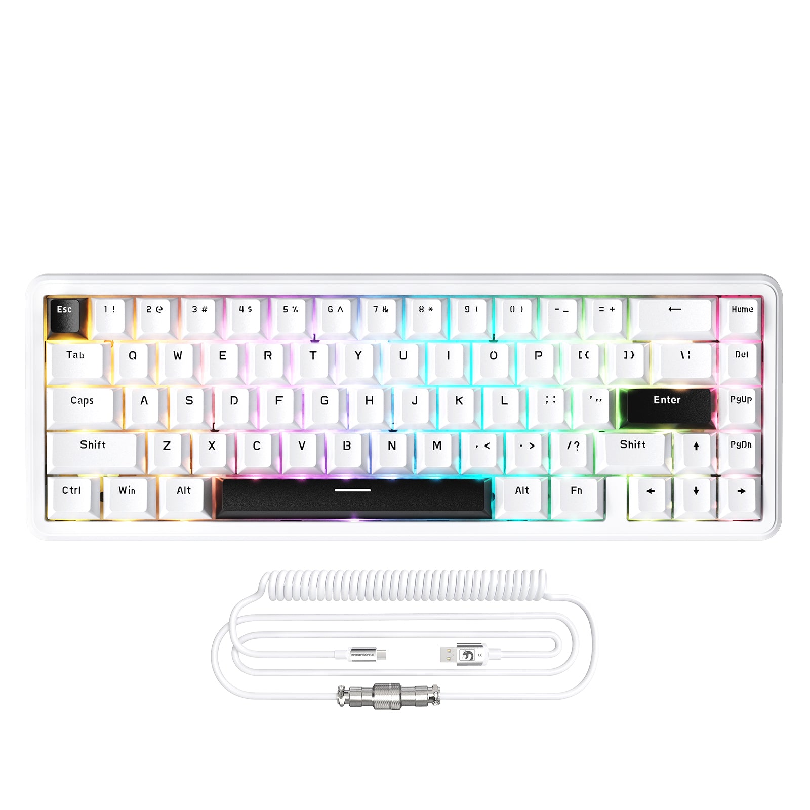 ATTACK SHARK X65 HE Magnetic Switch Rapid Trigger Keyboard With 8Khz Coiled Cable