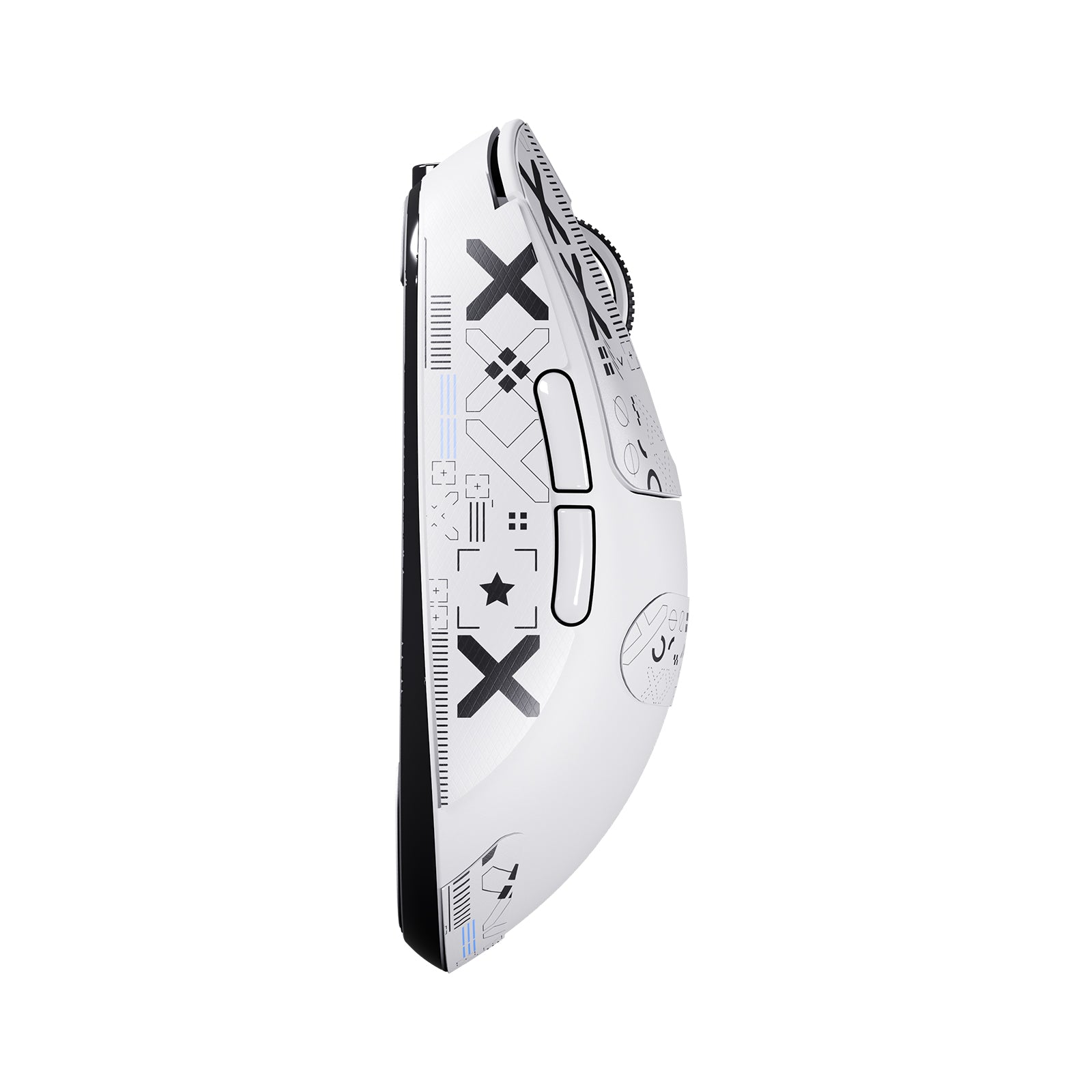 ATTACK SHARK X3 Wireless Gaming Mouse - White with unique graphic design and ergonomic design