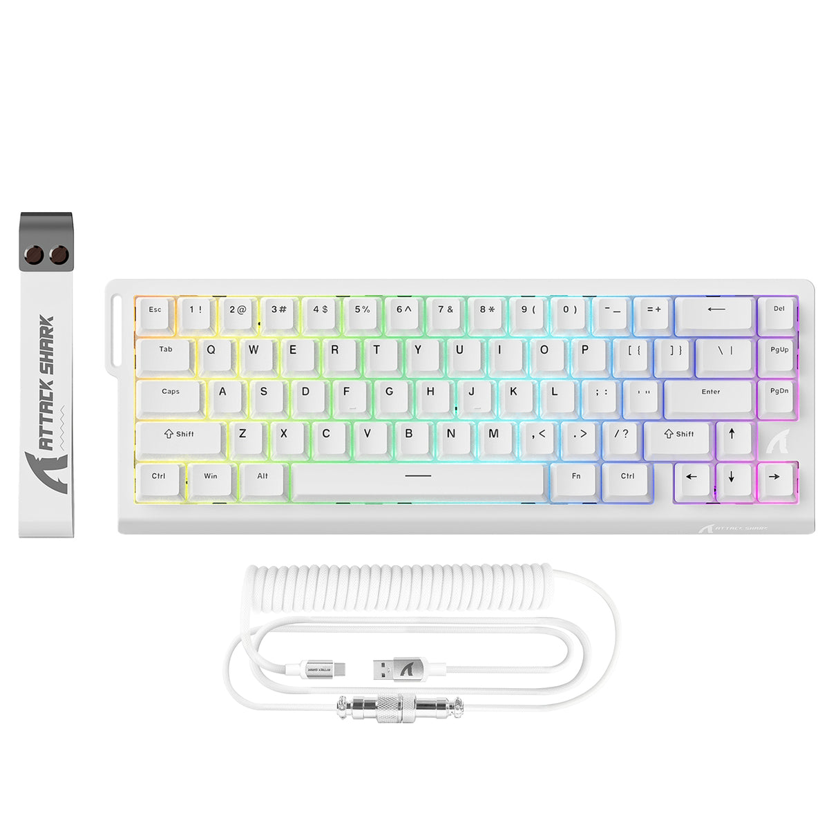 ATTACK SHARK X68 HE Rapid Trigger Keyboard Magnetic Switch with C01PRO Coiled Cable